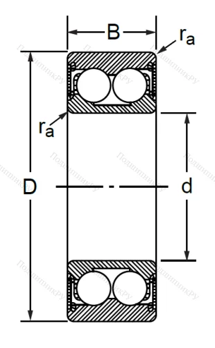Радиально-упорный шариковый подшипник 3056306 2RS (3306 A 2RSTN) в Томске