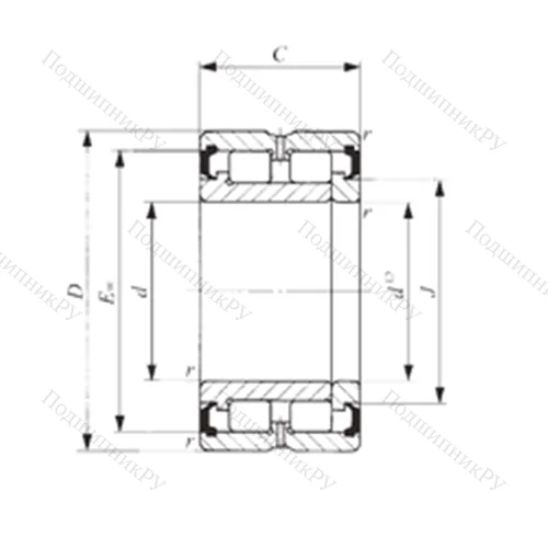 Подшипник роликовый радиальный NAG 4914UU