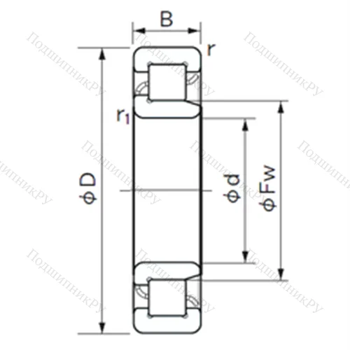 Подшипник роликовый радиальный NJ 328