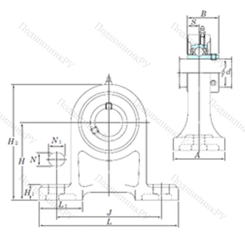 Подшипниковый узел шариковый радиальный UCPH 207-23 от производителя  KOYO