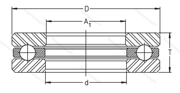 Упорный шариковый подшипник 51217