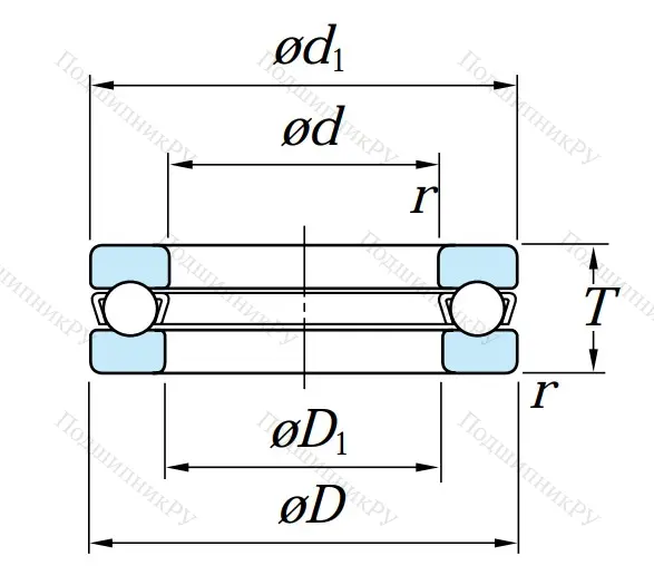 Упорный шариковый подшипник 51306