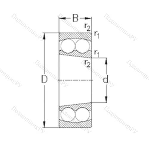 Подшипник шариковый радиальный самоцентрирующийся 2220-K