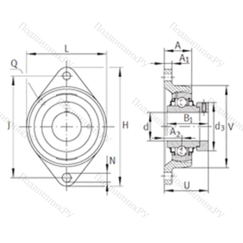Подшипниковый узел шариковый радиальный RCJT 1-1/4
