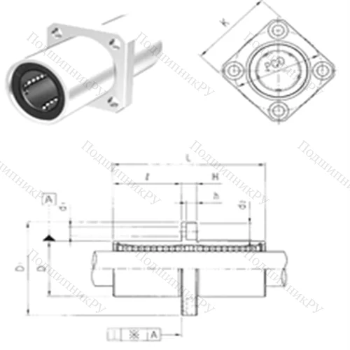Подшипник шариковый линейный LMEKM 50UU
