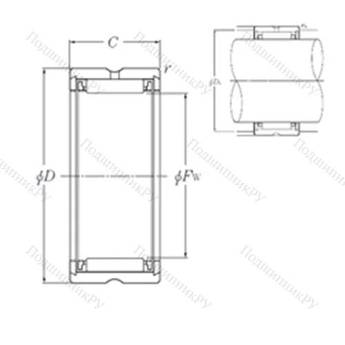 Подшипник игольчатый радиальный RNA 497