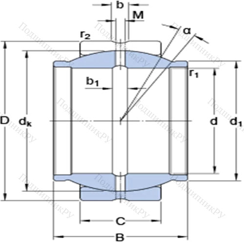 Радиальные сферические подшипники скольжения с контактными поверхностями сталь/сталь, требующие техобслуживания GEZM 500 ES от производителя  SKF