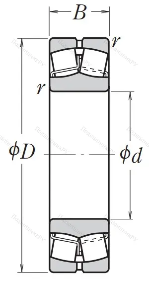 Сферический роликовый подшипник 22208 EAE 4