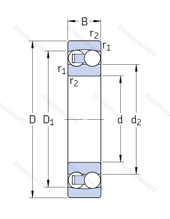 Двухрядный шариковый подшипник 2311