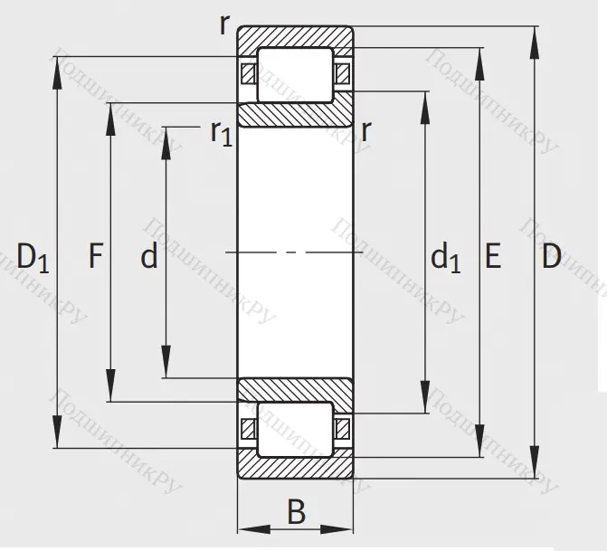 Роликовый цилиндрический подшипник NJ 311 E XL TVP 2