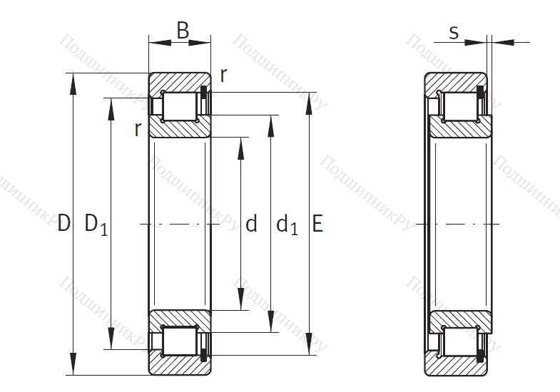 Однорядный роликовый подшипник SL 18 3005 A XL