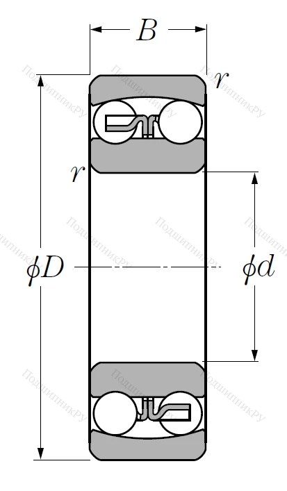 Двухрядный шариковый подшипник 1311 S