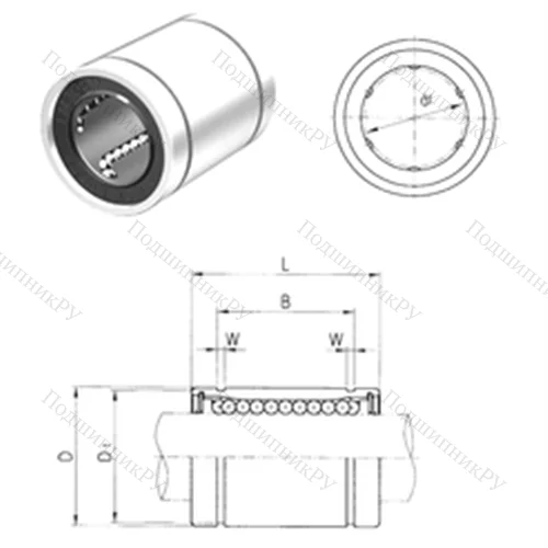 Подшипник шариковый линейный LM 30UU