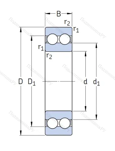 Двухрядный шариковый подшипник 4206 ATN 9 от производителя  SKF