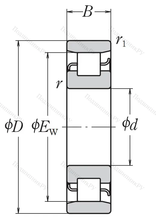 Роликовый цилиндрический подшипник N 316 W C 3