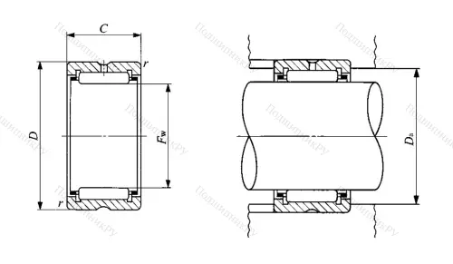 Игольчатый подшипник RNA 6915 UU (IKO)