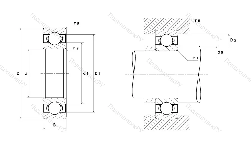 Высокотемпературный  подшипник 6209 F 604
