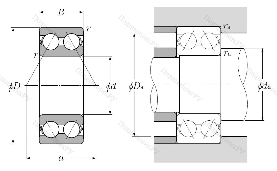 Двухрядный шариковый подшипник 5204 S