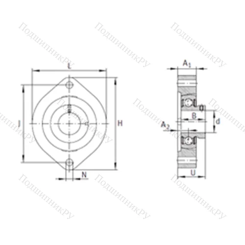 Подшипниковый узел шариковый радиальный FLCTEY 35