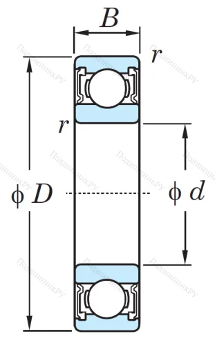 Однорядный шариковый подшипник 6210 2RS CM от производителя  KOYO