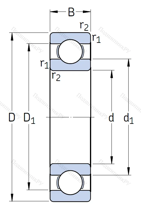 Однорядный шариковый подшипник 6403