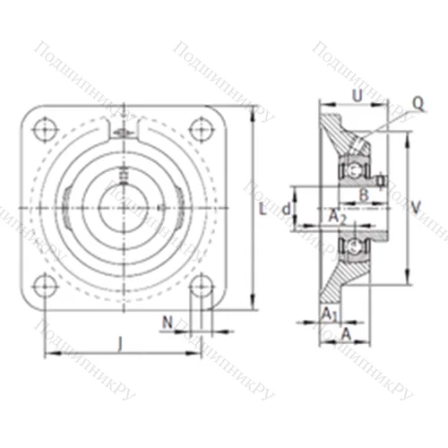 Подшипниковый узел шариковый радиальный PCJY 15