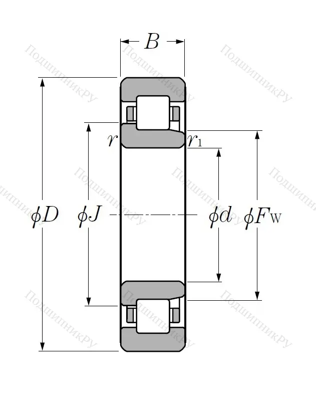 Роликовый цилиндрический подшипник NJ 224