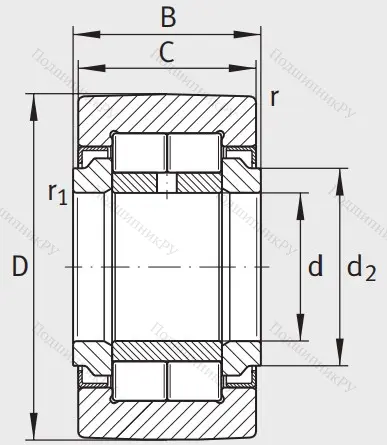 Игольчатый подшипник NUTR 2562 A
