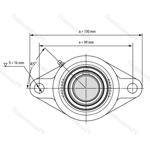 Подшипниковый узел UCFL 205 - Вал: 25 мм от производителя  LPZ