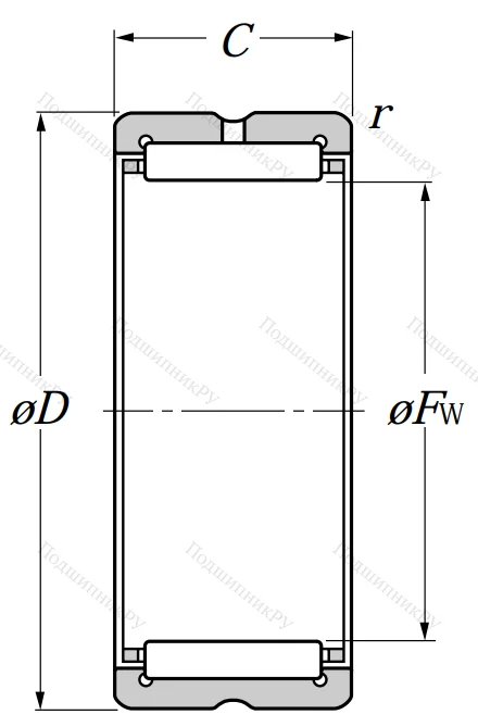 Игольчатый подшипник NK 29/20 R