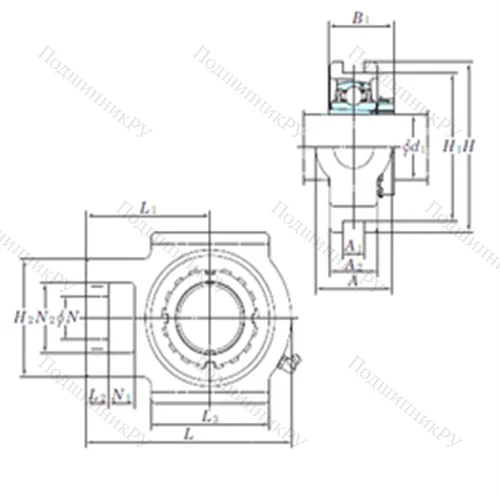 Подшипниковый узел шариковый радиальный UKTX 08