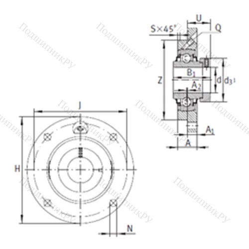 Подшипниковый узел шариковый радиальный RMEO 35