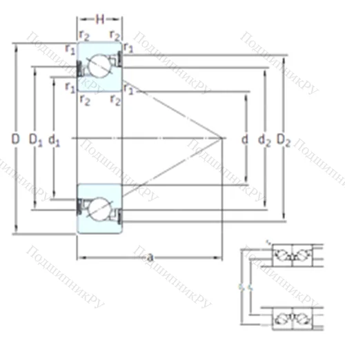 Подшипник шариковый упорно-радиальный BSD 55120 CG-2RZ