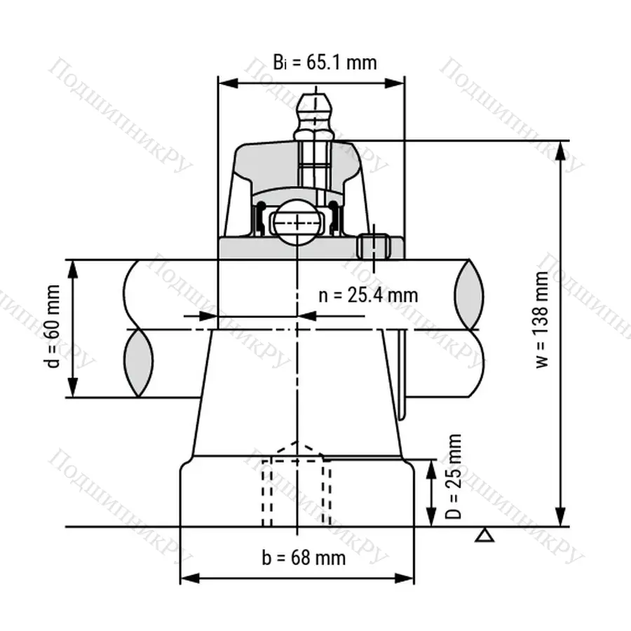 Подшипниковый узел UCPA 213 - Вал: 65 мм