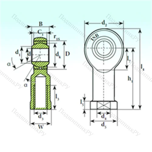 Подшипник скольжения сферический TSF 22 C