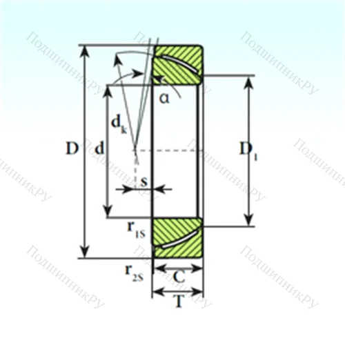 Подшипник скольжения сферический GAC 65 CP