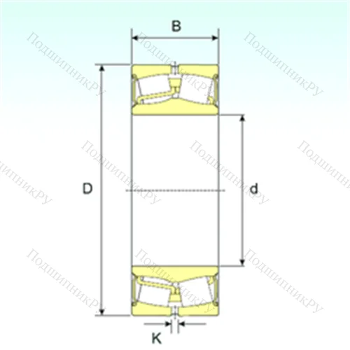 Подшипник роликовый радиальный самоцентрирующийся 22212-2RS от производителя  ISB