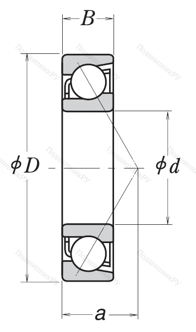 Однорядный шариковый подшипник 7310 AW