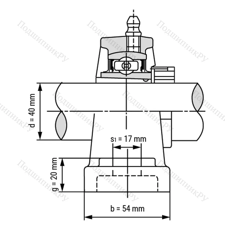 Подшипниковый узел UKP 209+H 2309 - Вал: 40 мм