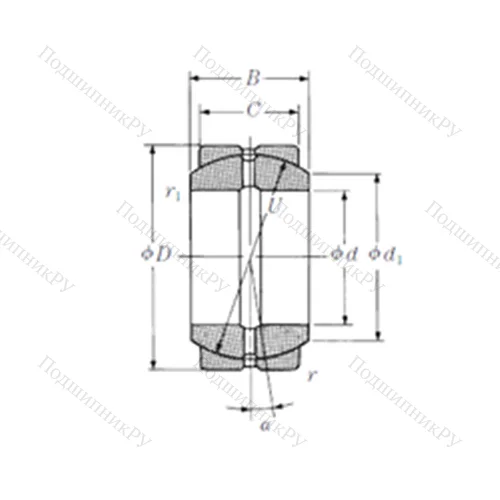 Подшипник скольжения сферический 45FSF 72