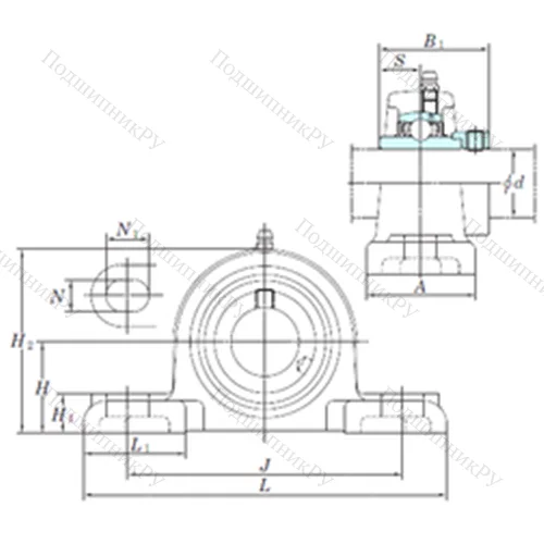 Подшипниковый узел шариковый радиальный NAPK 207-23