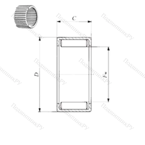 Подшипник игольчатый радиальный YB 1812