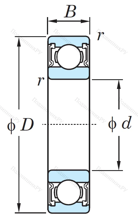 Однорядный шариковый подшипник 6214 2RS C 3