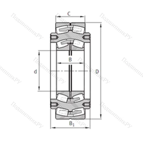 Подшипник роликовый радиальный самоцентрирующийся Z-531033.04.DRGL