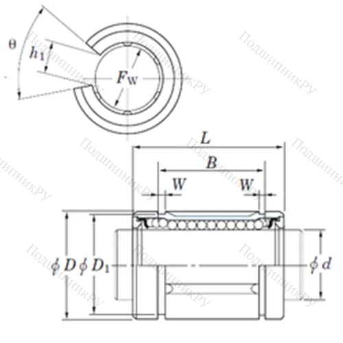Подшипник шариковый линейный SDM 10OP от производителя  KOYO
