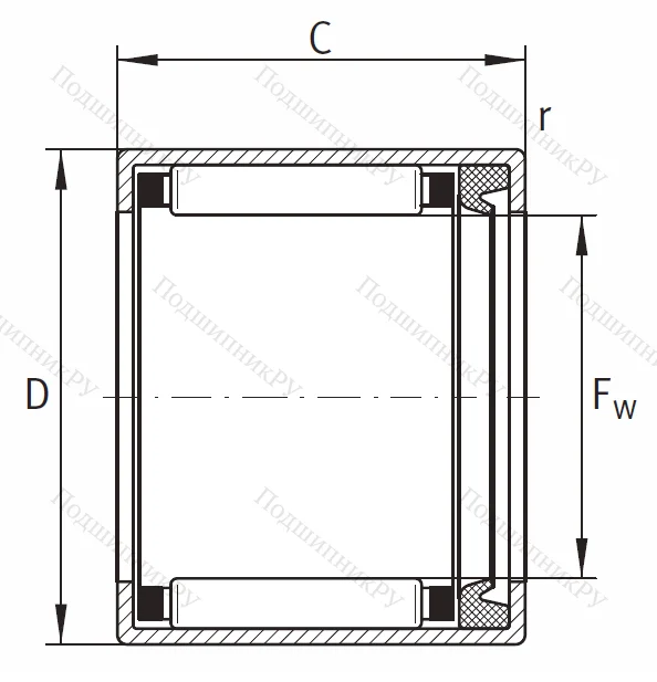 Игольчатый подшипник SCE 109 P L 271/STD