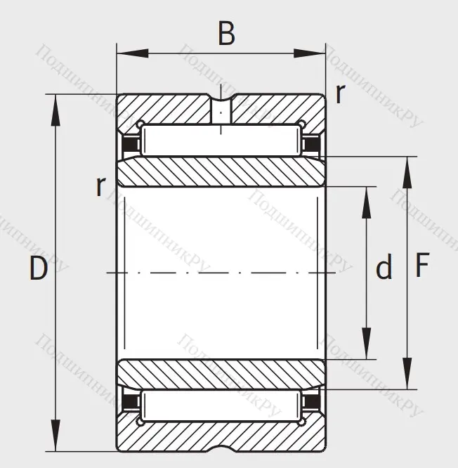 Игольчатый подшипник NA 49/22 XL