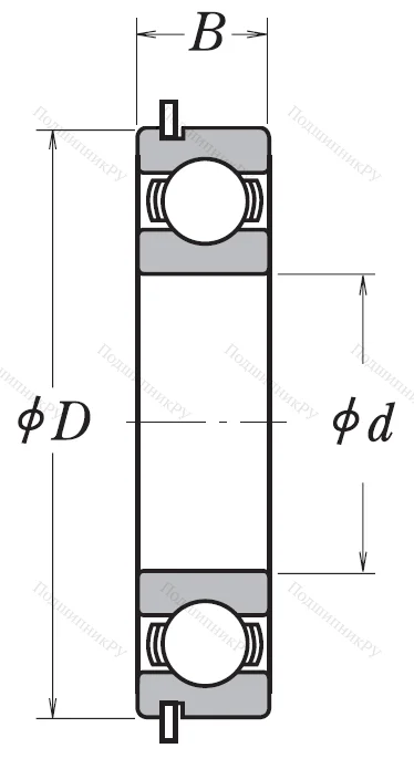 Однорядный шариковый подшипник 6309 DDU NR