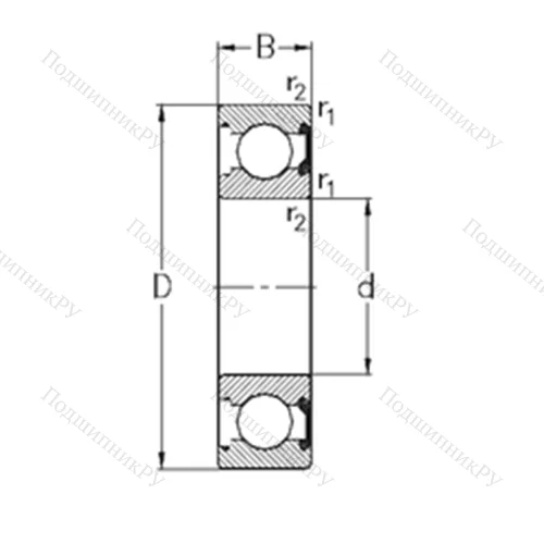 Подшипник шариковый радиальный 6019-2RSR