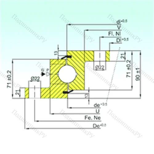 Подшипник шариковый опорно-поворотный NBL.30.0955.200-1PPN